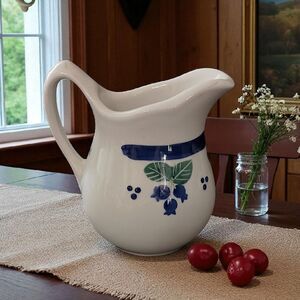 Hartstone Pottery Blueberry Creamer USA LL‎ Bean Small Pitcher Vintage Cottage